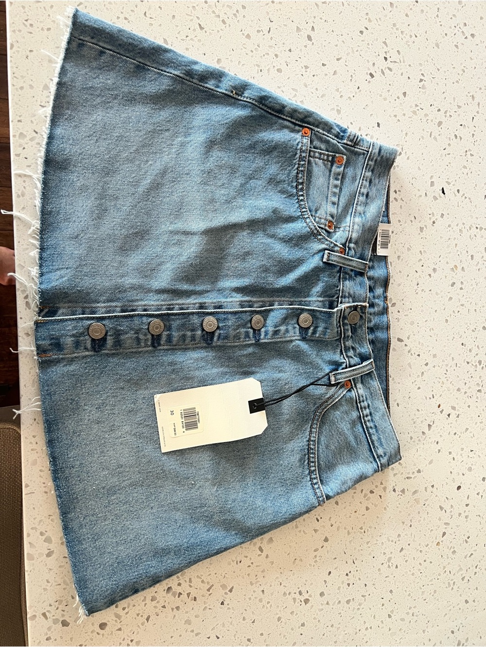 Levi's Light Blue Denim Skirt with Button Front